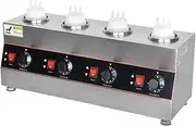 Electric Sauce Warmer Commercial Chocolate Warming Machine Stainless Steel for Soy Jam tomato ketchup 1/2/3/4 Bottles (4 Bottles)