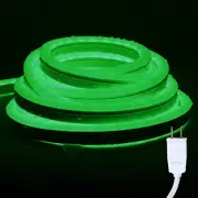 LED Neon Light Rope, 33ft/10m Plugin Neon Strip Lights, AC 110V 33.0 Feet Green