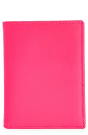 Comme des Garçons Wallets Super Fluorescent Leather Bifold Wallet in Pink/Yellow at Nordstrom One Size