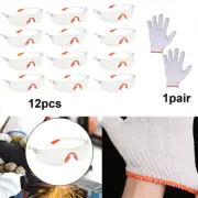 12X Clear Safety Goggles Anti-Fog Anti-Scratch Eye Protection Work Lab Glasses