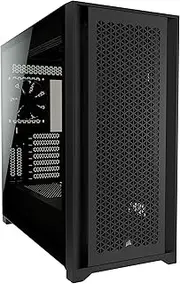 CORSAIR 5000D Airflow Tempered Glass Mid-Tower ATX Case (High-Airflow Front Panel, Corsair RapidRoute Cable Management System, Two Included 120mm Fans, Motherboard Tray with Fan Mounts) Black