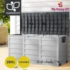 Gardeon Outdoor Storage Box 290L Lockable Garden Container Deck Toy Shed
