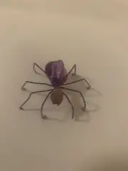 Handmade Beaded Wire 1 inch PURPLE SPIDER Halloween Christmas Decoration