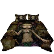 Danse Macabre Tribal Fusion Girl and Skeletons Coverlet