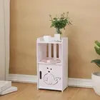 Sofa Side Table NightStand with Hollow Carved Furniture End Table Compact Simple