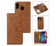 Detachable Wallet Phone Case for Easy Portability (Brown), Flip Case for Samsung Galaxy A20/A30