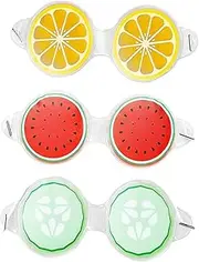 Healeved 3pcs Fruit Ice Eye Mask Summer Eye Patches Cooling Eye Pads Eye Mask Skincare Cold Eye Pads Face Cooling Blindfold Cooling Pads Sleeping Patch Charms Fruitful Fruits Pvc