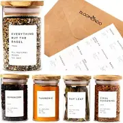 160 Waterproof Spice Jar Labels Preprinted 2.1x1.6in Spice Label for Empty