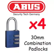 ABUS Combination Padlocks - Resettable 30mm x4 BULK LOT High quality - BLUE