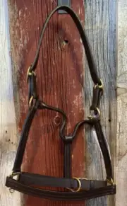 Camelot Triple Stitch Leather Horse Halter - Size Horse