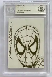RON WILSON SIGNED & SKETCH SPIDER-MAN BECKETT AUTHENTIC AUTO & ART CARD