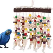 Large Bird Parrot Chewing Toy -Natural Wooden Blocks Bird Parrot Tearing Toys...