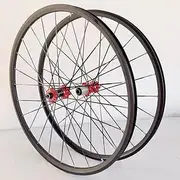 MTB Wheelset 26 27.5 29 Inch Quick Release Disc Brake 24H Mountain Bike Front Rear Wheel Flat Spokes Cassette Sealed Bearing Hubs (Color : Black-red, Size : 29inch)