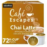 Cafe Escapes Chai Latte Keurig Single-Serve K-Cup Pods, 72 Count (6 Packs of 12)