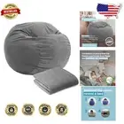 Classic Round Corduroy Bean Bag Cover - Effortless Chair-to-Bed Conversion