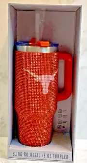 UT Longhorns Bling Colossal 46oz LIMITED EDITION Steel Tumbler Rhinestones LR2
