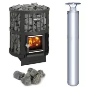 Harvia Legend Wood Burning Sauna Heater and Chimney Kit