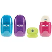 Milan Capsule 1 Hole Sharpener and Eraser Assorted