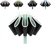 [BAODINI] Inverted UV Umbrella for Rain and Sun Medium Size UPF 50+ Rverse Compact Umbrella Auto Open Close