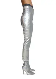 [AZALEA WANG] Dayday Stiletto Pant Boots - Silver