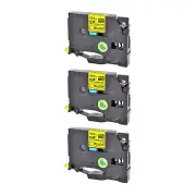 3PK Yellow Heat Shrink Tube Compatible with Brother P-Touch HSE-631 11.7mm 12mm