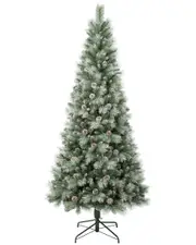 First Traditions Perry Hard Needle, Mixed Pine Tree With White Sprayed Tips