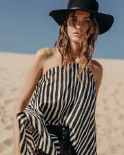 BNWT SASS & BIDE "Palais Stripe" Black & White Striped Silk Top - Size 14 - $350
