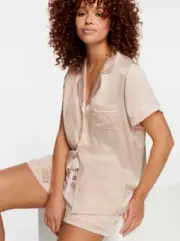 BNWT Peter Alexander Satin Short PJ Set Size L