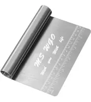 Pro Dough Pastry Scraper/Cutter/Chopper Stainless Steel Mirror Polished with Mea