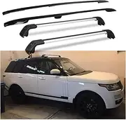 2PCS Roof Rail Rack 2PCS Cross Bars Set Compatible for Land Rover Range Rover LWB 2013-2022 Luggage Carrier Cargo Bars(Black Silver Black)