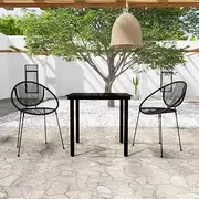 Generic 3 Piece Garden Dining Set Black,3099125