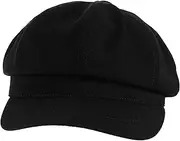[SAFIGLE] Ladies Beret Stylish Octagonal Cap Vintage Women's Hat for Parties Fashion Accessories Black