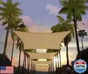 Amgo 8' x 12' Sand Beige Rectangle Sun Shade Sail Canopy Awning UPF50+ AGTAPR