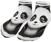 [QMNVBDS] Black And White Panda Socks Ankle Length Socks Casual Short Socks for Women Men Low Cut Sports Socks Running Socks No Show Socks Ankle Socks Athletic Socks Workout Socks, Style, One Size