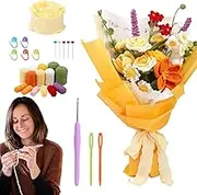 Flower Crochet Kit,Colorful Crochet Beginner Set - Funny Crafting Supplies, Art and Craft Kit for Birthday, Christmas, New Year