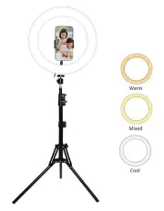 [Sansai] Dimmable 13W LED Ring Light Tripod Stand f/Photography Makeup Lighting Recording