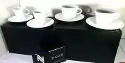 Nespresso Set 2 Pure Espresso & 2 Cappuccino Cups & 4 Saucers in Box W sku,New
