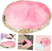 Beavorty Pcs Smooth Texture Resin Nail Art Palette Display Plate Agate Brim Easy to Clean Manicure Tool