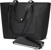 [KTMOUW] Tote Bags for Women Leather Large Handbags Ladies Shoulder Bag for Work School Travel Shopping 2 Set