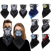 Multi use Skulls Biker Ear Loop Balaclava Neck Snood Face Mask Warmer Bandana