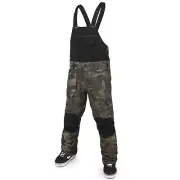 VOLCOM Mens 2024 Snowboard Snow - ROAN BIB OVERALL Pant - Cloudwash Camo