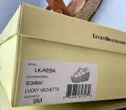 Women's 9M Lucky Brand REBA Bombay Lucky Vachetta Leather Sandal Espadrille SEE