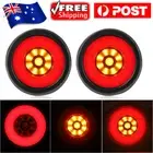 2x 4"inch Round LED Tail Lights Stop Indicator Reverse Lamps Trailer Truck Ute