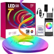 1m/2m/3m/5m Neon LED Strip RGB + IC Neon LED Strip 12VIP65 Waterproof Neon Light Strip DIY Flexible LED Strip with Rem