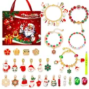 Christmas Advent Calendar Bracelets for Girls 24 Days Xmas Countdown Calendar DIY Jewelry Making Kit Christmas Gift