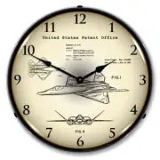 1992 F-22 Raptor Fighter Patent, Lighted Backlit LED Clock Free Shipping
