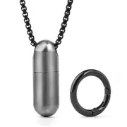 Titanium Case with 28'' Necklace Chain,Micro Keychain Holder.Waterproof Fob f...