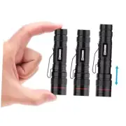 3 Mini LED Tactical Flashlights with Clip, 3.7inch Zoomable 3 Mini Flashlights