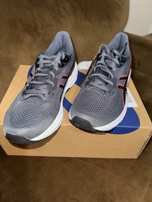 ASICS Men's GT-1000 12 Shoes, Carrier Grey/ True Red size 8 1/2