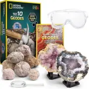 Blue Marble National Geographic Break Open 10 Premium Geodes – Includes Goggles